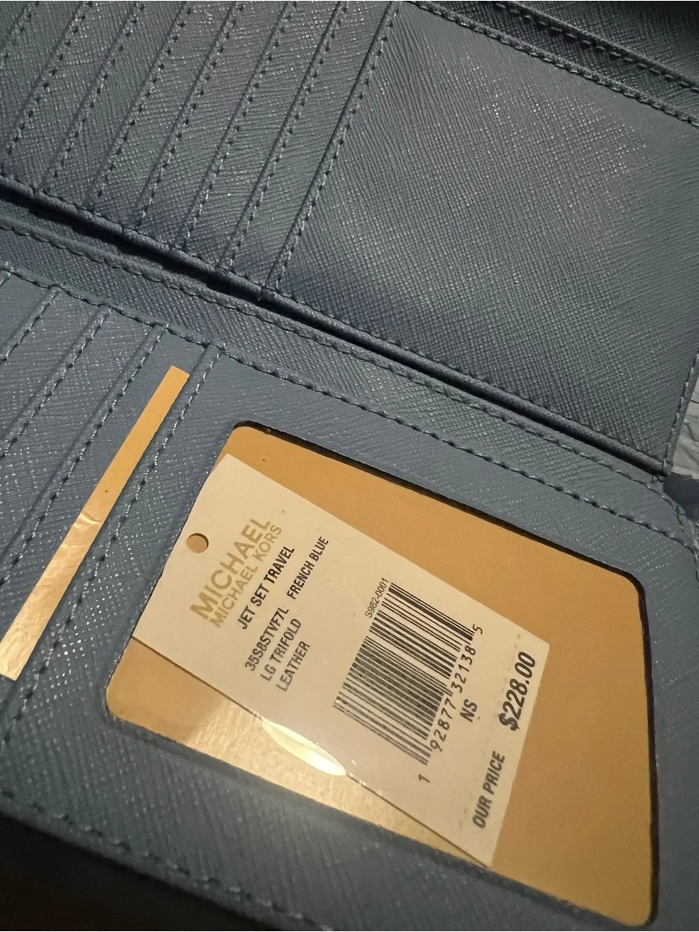 Michael Kors Jet Set Travel Large Trifold Wallet – French Blue